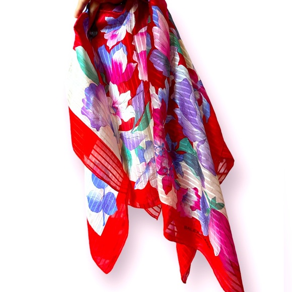 Balenciaga 100% Silk Scarf - Authentic sheer wrap - Picture 1 of 11